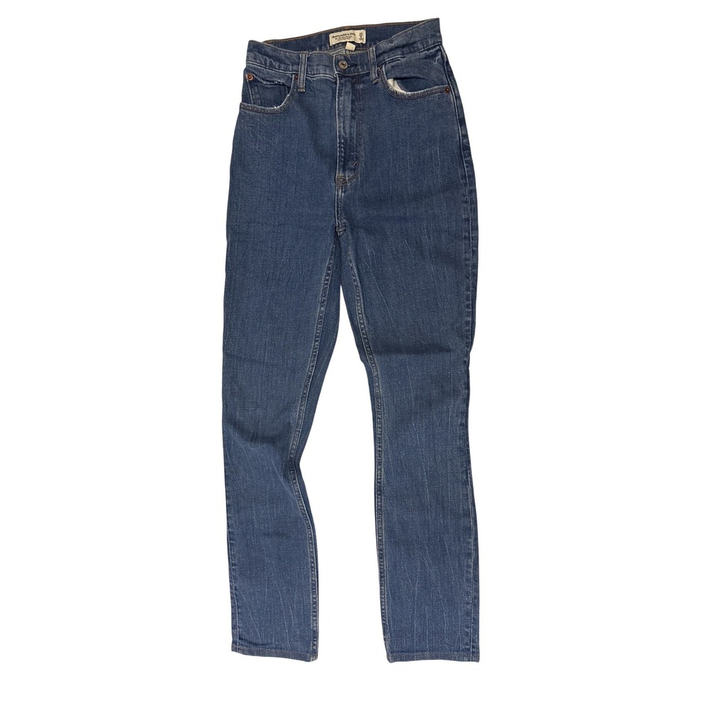 Abercrombie & Fitch Curve Love 90s Slim Straight Ultra High Rise Jeans Blue 25/0